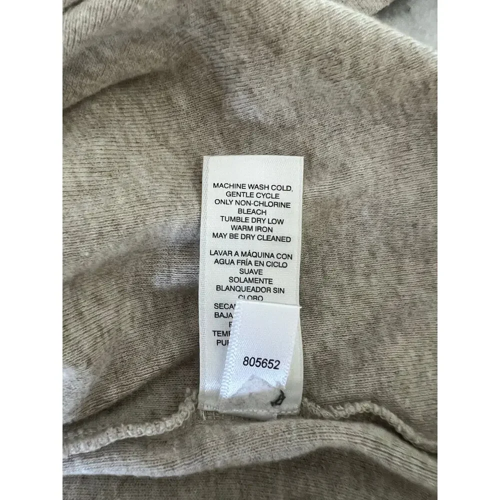 By Chico’s 2= Woman Size 12 Oatmeal Cotton Knit Top Tee Shirt Short Sleeve Basic